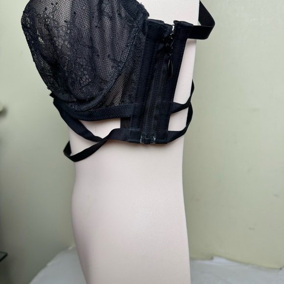 Victorias Secret NEW Lace Sheer Sexy Demi Balconette Bra Strappy Zip Underwire - Picture 12 of 16